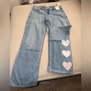 Abercrombie Kids Blue Jeans with Heart Accents